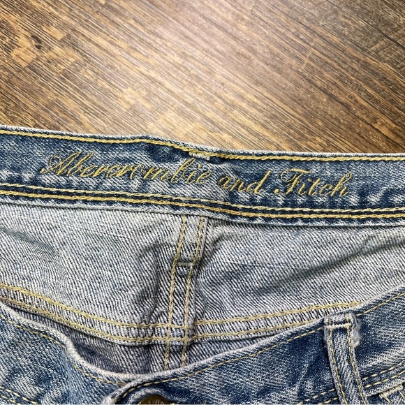 Vintage Abercrombie & Fitch Micro Denim Mini Shorts Low Rise Womens 6 Y2K - Picture 2 of 8